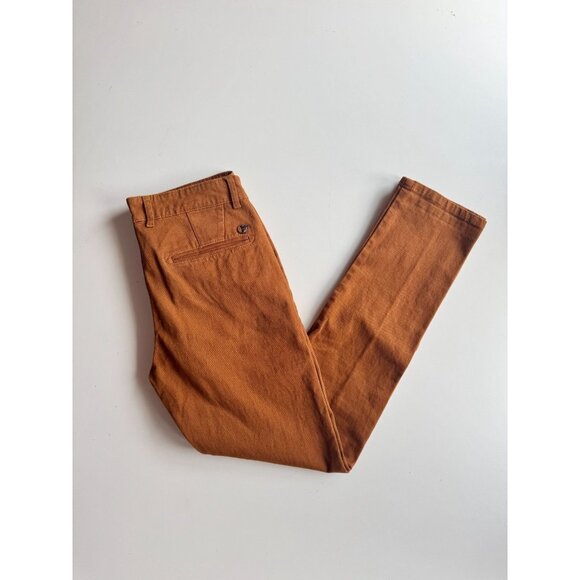 VERSACE Brown 100% Cotton Basketweave Twill Low Rise Skinny Jeans Pants, Size 30 - Picture 1 of 16